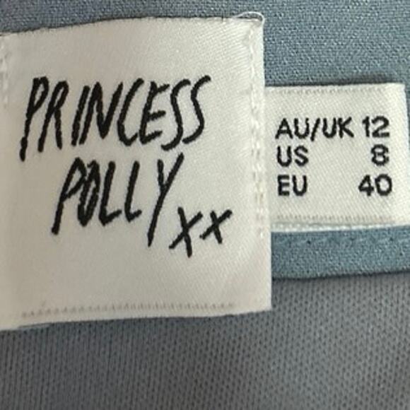 Princess Polly Women's Blue High Waist Casual Slit Mini Straight Pencil Skirt 8 - Picture 4 of 5